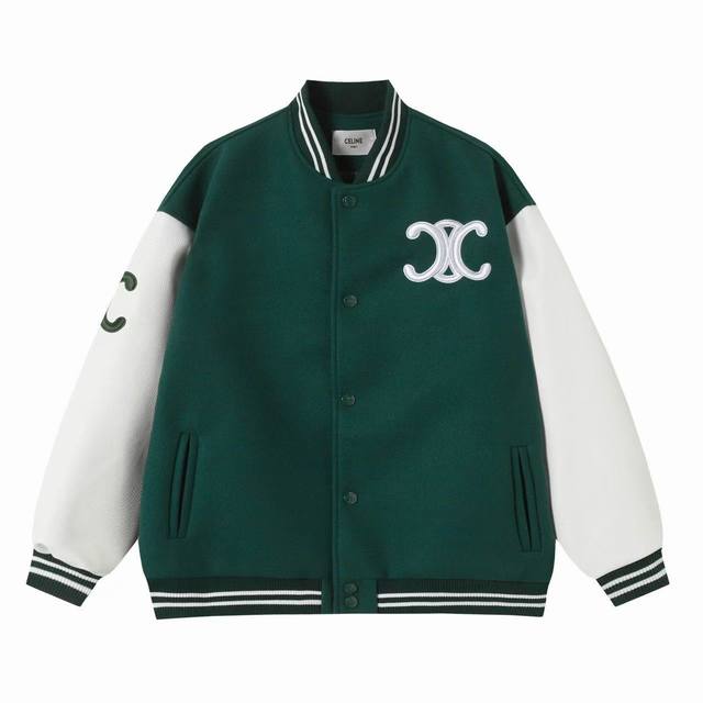 Celine 款号：X26 尺码：S M L Xl Celine赛琳 Ss学院风拼色棒球服夹克外套 温馨提示：建议手洗或者干洗！ 今年格外火爆 棒球服外套，市场