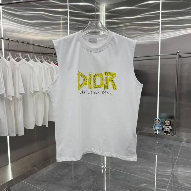 Dlor 迪奥 2025夏季新款 无袖背心 个性印花 男女同款 S M L Xl Xxl 五个码 黑色 白色 灰色
