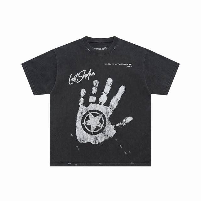 Ls111# Lost Shdws W.D.W.G.F.H T-Shirt最新美潮洗水泼墨T恤短袖 May The Light Ye Shine; Reveal