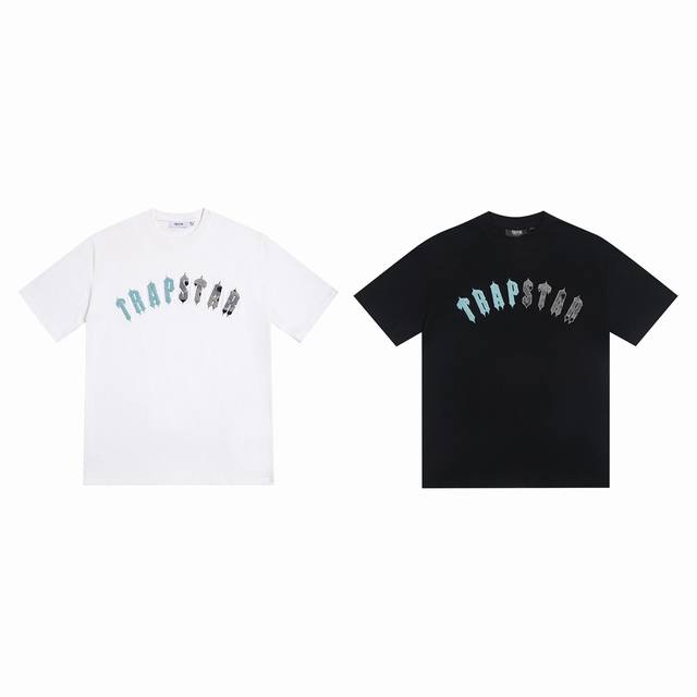 6608# Trapstar 280克重磅双纱纯棉宽松短袖T恤 Size：S M L Xl Color: 黑色 白色