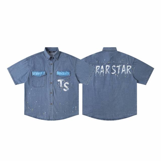 T75# Trapstar美潮复古牛仔衬衣套装15 S-Xl 牛仔蓝
