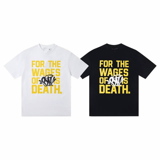 W05# 美潮Syna World高街宽松版字母印花 颜色： 黑色 白色 尺码：S M L Xl