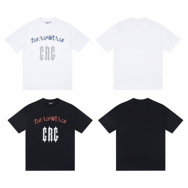 T23# Trapstar美潮新款高街印花宽松T恤15 颜色: 黑色，白色 尺码:S,M,L,Xl 260纯棉爽滑双纱宽松版型