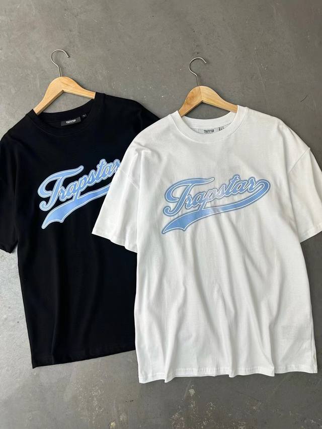 Yh618# Trapstar 280克重磅双纱纯棉宽松短袖T恤11 Size：S M L Xl Color: 黑色 白色