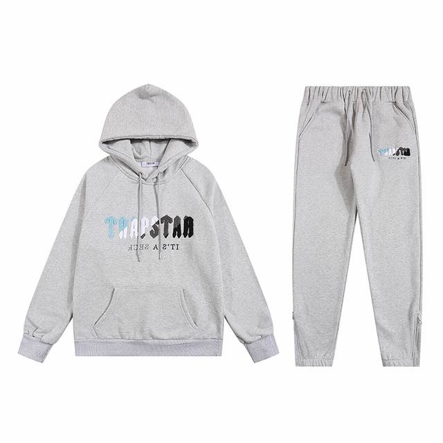 上衣:T919# 裤子:T519# Trapstar美潮宽松卫衣高品质细软绒340克连帽卫衣套装 连帽卫衣 卫裤 S-M-L-Xl