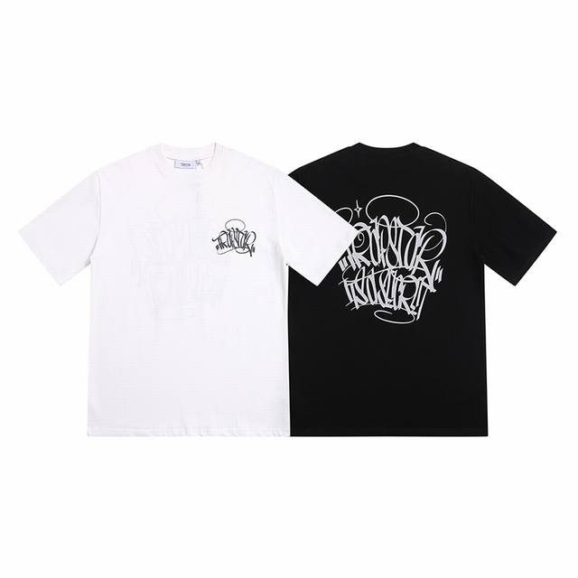 Yh607# Trapstar 280克重磅双纱纯棉宽松短袖T恤22 Size：S M L Xl Color: 黑色 白色 申请复制