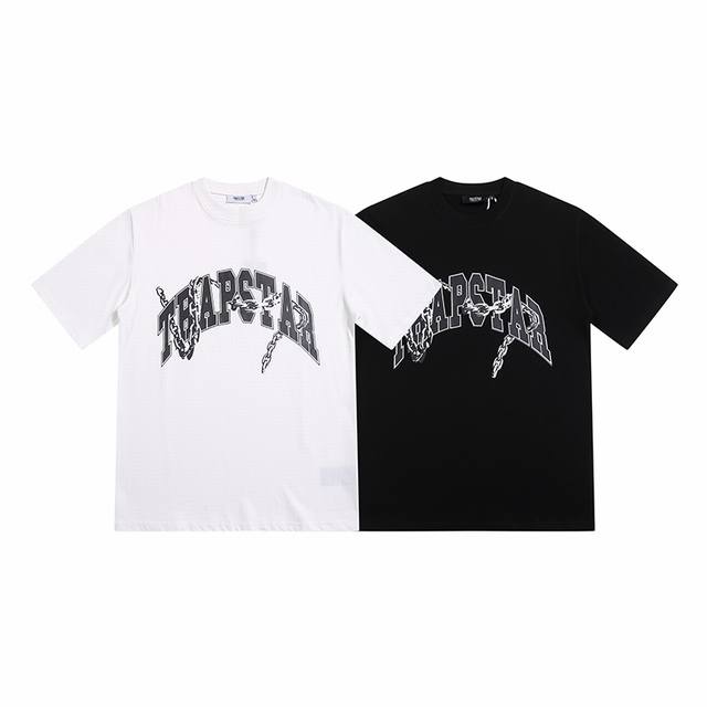 Yh603# Trapstar 280克重磅双纱纯棉宽松短袖T恤11 Size：S M L Xl Color: 黑色 白色