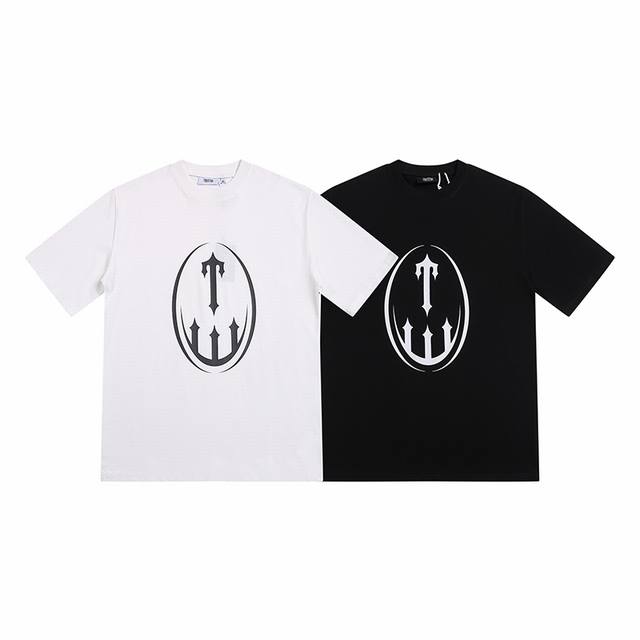 Yh601# Trapstar 280克重磅双纱纯棉宽松短袖T恤15 Size：S M L Xl Color: 黑色 白色