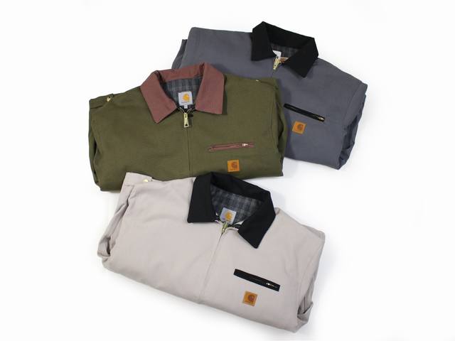 美式Carhartt-卡哈特J97水洗做旧重工底特律夹克 古着工装帆布外套 多口袋 拉链翻领工装外套 平台可上爆款 日销售200 有着130年历史的美国品牌 卡