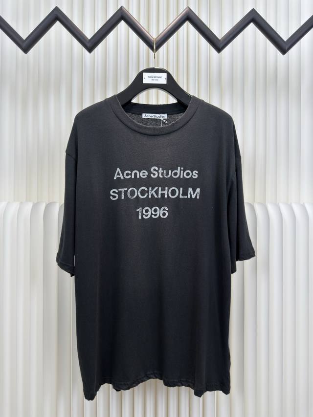 Acne Studios做旧1996短袖 正品开版-实体柜台-顶奢品质 秒杀市面一切版本 面料采用订染100一公斤的亚麻棉竹节 ，材料价格P昂贵 区别市场平替面