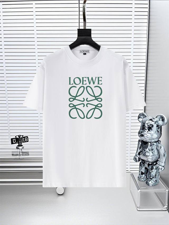 Loewe 罗意威25Ss新款短袖，最高版本重工艺印花经典Logo图案，高标准定制，上身非常有型，客供进口高档280克纯棉面料质感非常细腻，细节工艺精湛考究，塑