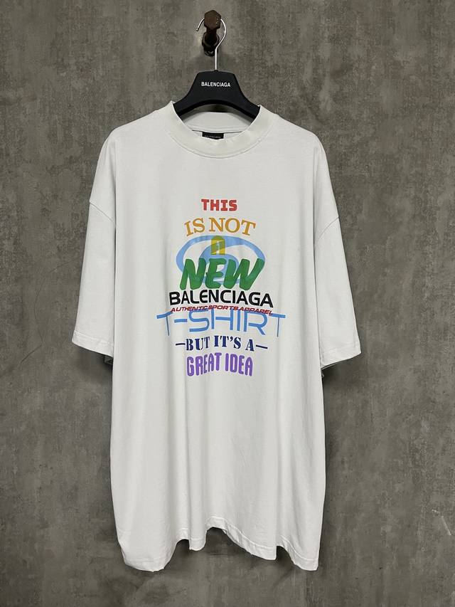 Balenciaga 巴黎世家 24Ss 立体发泡胶印花短袖T恤 面料采用24S双纱赛尔棉 260G 搭配32S双纱1*1螺纹 300G 赛尔棉也称为再生纤维素
