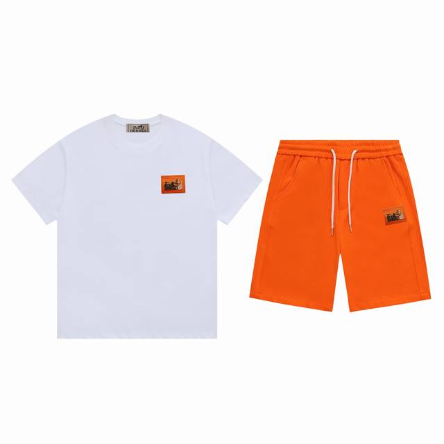 高品质套装 爱马仕 2025新款夏季休闲套装，细节精致高级，高级感满满。定制高端液氨棉面料，上身挺括有型，舒适不紧绷。干净利落的剪裁都市风十足，穿上心情就好，高