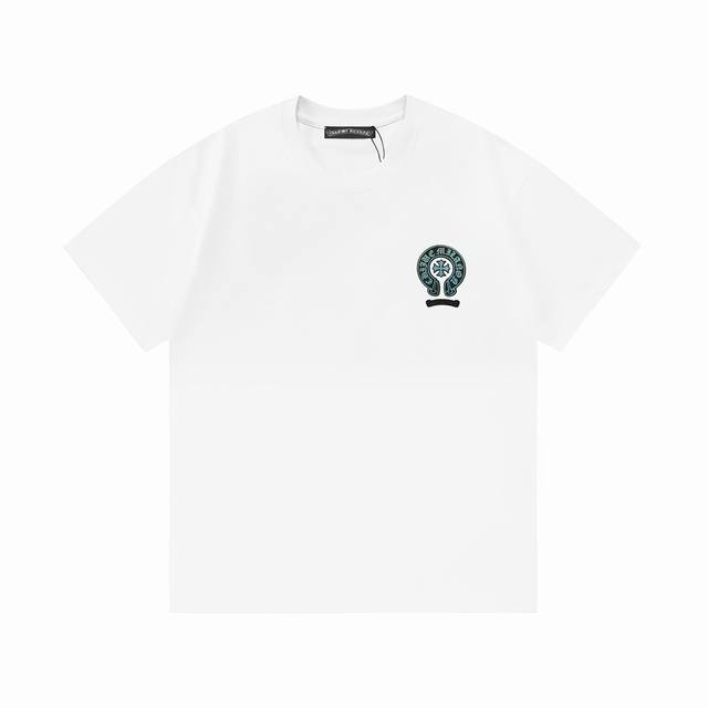 Chrome Hearts 克罗心 2025新款 轻奢主义 定制十字架Logo章 渐变工艺 男女同款 短袖T恤 定制320克100％双纱纯棉面料 定染32支双股