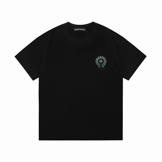 Chrome Hearts 克罗心 2025新款 轻奢主义 定制十字架Logo章 渐变工艺 男女同款 短袖T恤 定制320克100％双纱纯棉面料 定染32支双股