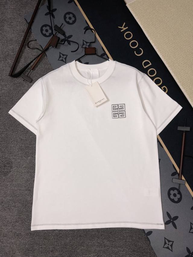 Givenchy 25S夏款 颜色 黑色 白色 尺码 S M L Xl 前绣花 280G精梳紧密棉 高品质 男女同款