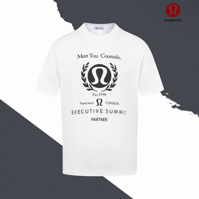 款号Sl210 Lululemon露露标识Logo字母印花圆领短袖 情侣同款 全套包装 三标齐全 区别市场通货 随意对比 纯棉280克高克重32支双纱 不起球