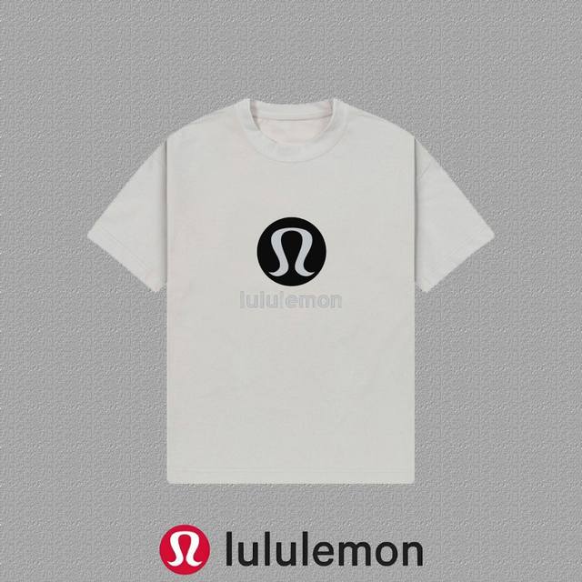 Lululemon 露露] 2025Fw短袖T恤 硅胶+厚板Logo 高端26S双纱300克面料 重磅面料 定制拉架罗纹同缸同染 三标齐全 男女同款 颜色：黑色