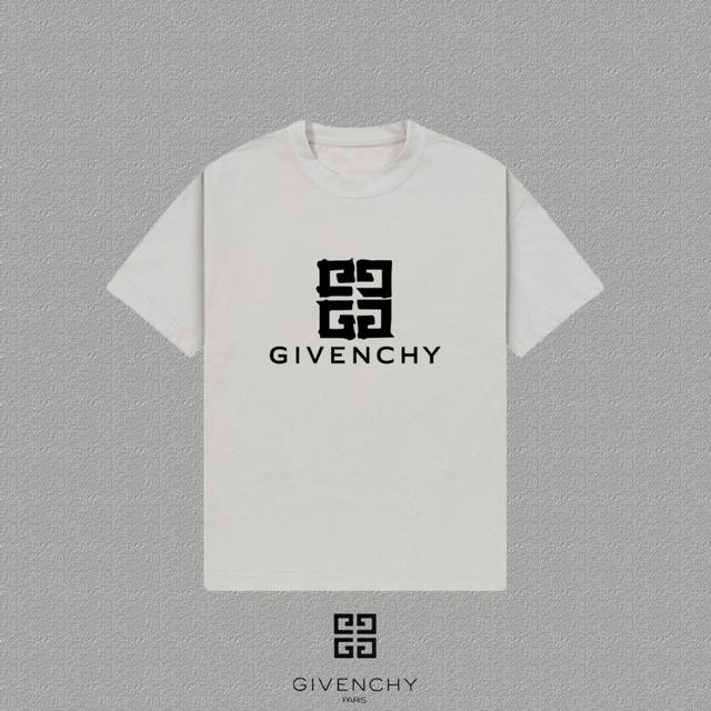 Givenchy 纪梵希] 2025Fw短袖T恤 硅胶字母Logo印花 高端26S双纱300克面料 重磅面料 定制拉架罗纹同缸同染 三标齐全 男女同款 颜色：黑
