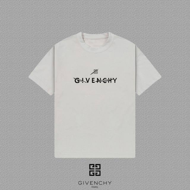 Givenchy 纪梵希] 2025Fw短袖T恤 厚板字母Logo 高端26S双纱300克面料 重磅面料 定制拉架罗纹同缸同染 三标齐全 男女同款 颜色：黑色