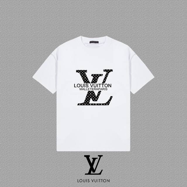 Louis Vuitton 路易威登] 2025Fw春夏新款 Lv字母印花短袖T恤 300克双纱26支纯棉面料 四标齐全 带Logo包装袋+雪梨纸 男女同款 颜