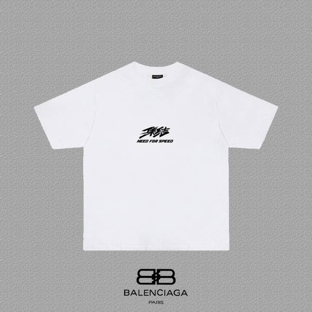 Balenciaga 巴黎世家 巴黎联名极品飞车集结字母印花短袖T恤 定织定染280克精梳棉重磅面料 螺纹零色差 细节完美 区别市面通货版本 欢迎对比 男女同款