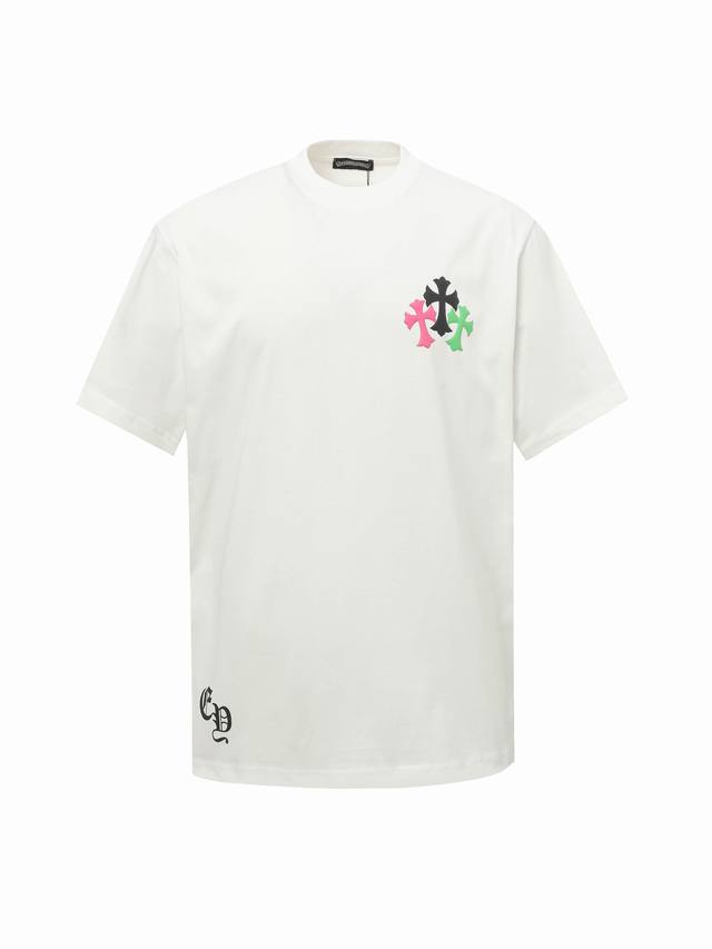 Chrome Hearts 克罗心Ch 发泡印花短袖T恤 面料采用280克重精梳棉，定制32支1*1螺纹，成衣两遍水洗处理，面料舒适亲肤无异感，定制定染面料，纺