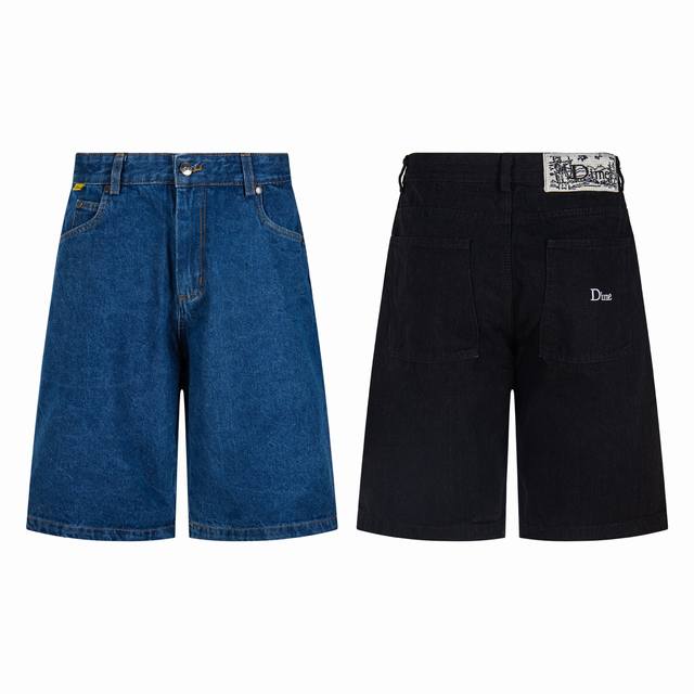 独家爆款 Dime Denim Pants夏季宽松直筒中性棉质牛仔滑板裤中裤五分裤潮牌 采用全棉紧密青年牛仔布，特种进口刺绣机器百灵达刺绣机作业，成衣洗水特殊软