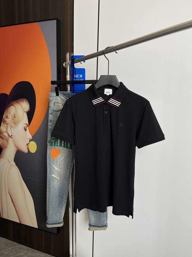 Bbr巴宝莉 24新款男士Polo短袖，整体的设计时尚感 百搭经典Polo衫 品牌Logo设计，面料采用客供定织 丝光珠地棉，甄选上等长绒棉花原料！亲肤挺滑手感