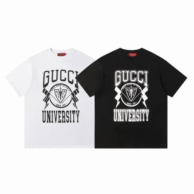 新款短袖T恤Gucci到货，官方网站跟专柜同步，男女同款，印花工艺，定制280克双纱棉面料，定制螺纹，黑色，尺码，Mlxlxxl