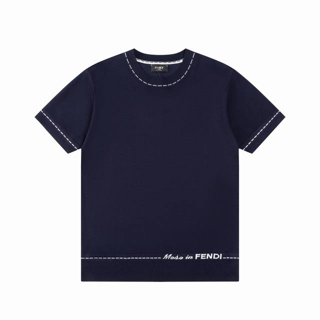 Fendi 芬迪 双Ff 圆领短袖针织衫 升级，灵感源自八十年代复古 原版面料 官方同款 Olo衫 定制 网纱毛衣针织面料 手感非常舒服 春夏最新砖柜同步 时尚