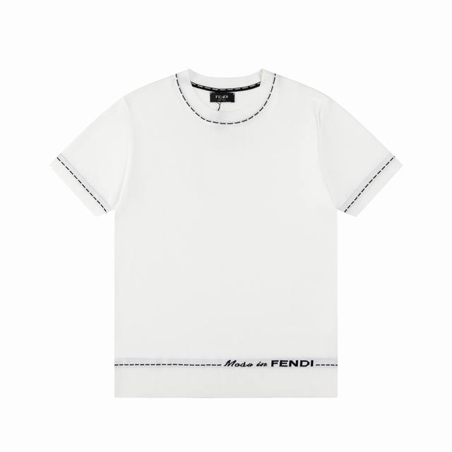 Fendi 芬迪 双Ff 圆领短袖针织衫 升级，灵感源自八十年代复古 原版面料 官方同款 Olo衫 定制 网纱毛衣针织面料 手感非常舒服 春夏最新砖柜同步 时尚