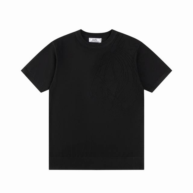 Hermes 爱马仕 拼色领 针织衫圆领 升级，灵感源自八十年代复古 原版面料 官方同款 圆领针织衫T恤 定制 网纱毛衣针织面料 手感非常舒服 春夏最新砖柜同步