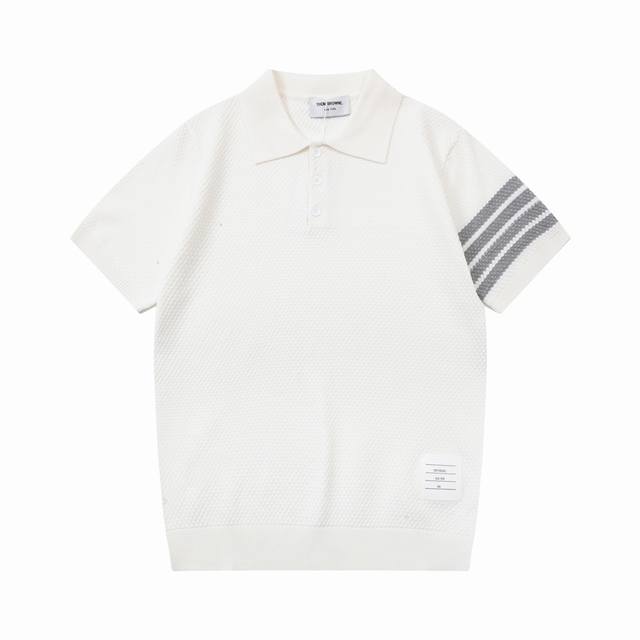 Thom Browne 汤姆布朗 四杠针织Olo衫 升级，灵感源自八十年代复古 原版面料 官方同款 Olo衫 定制 网纱毛衣针织面料 手感非常舒服 春夏最新砖柜