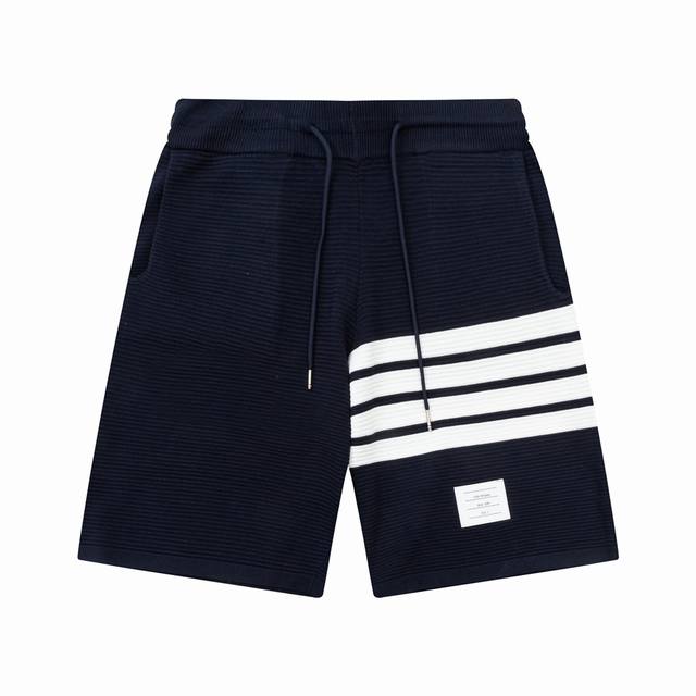 Thom Browne 汤姆布朗 拼色 四杠针织 短裤 升级，灵感源自八十年代复古 原版面料 官方同款 套现短裤 定制 网纱毛衣针织面料 手感非常舒服 春夏最新