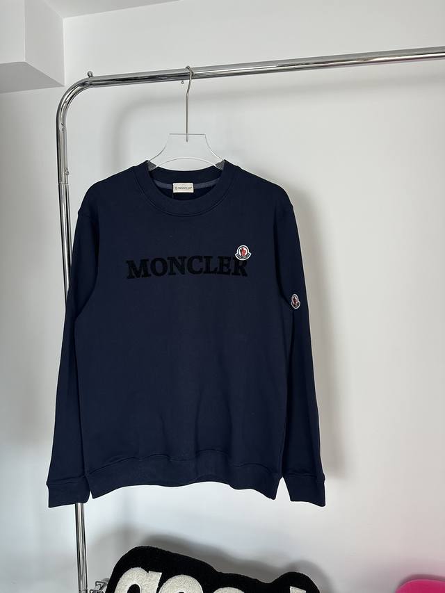 Moncler蒙口植绒字母小标圆领卫衣 1:1对版面料400克毛圈高克重百分百纯棉 提前做过预缩水1×1双纱洗一辈子都不会变形的 男女同款 官网细节一致 全套包