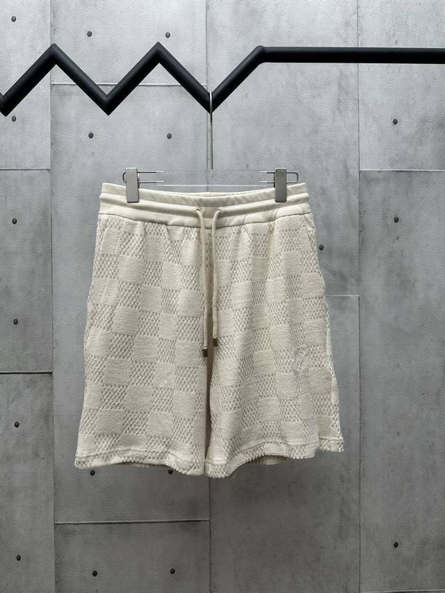 Louis Vuitton 路易威登2025Ss棉质毛圈提花织造Damier新款短裤 尺码：S M L Xl