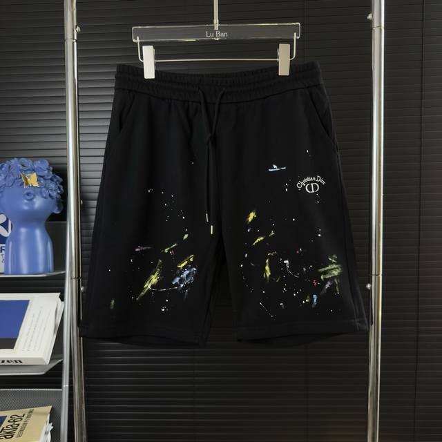 621 当天到货 现货现配 Dior 迪奥 字母绣花 手绘手工涂鸦 Logo标识刺绣 五分裤、高品质纯棉 面料、特别手感、超级质感 舒适柔软透气 休闲宽松版型
