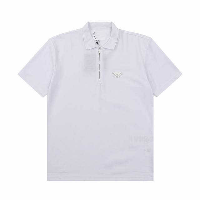 Prada 普拉达 胸口口袋半拉链短袖Polo衫短袖 尺码：Xs-L.