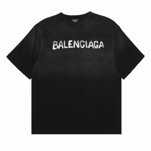 Balenciaga 巴黎世家 背后Bb印花水洗圆领短袖 Size：S-L