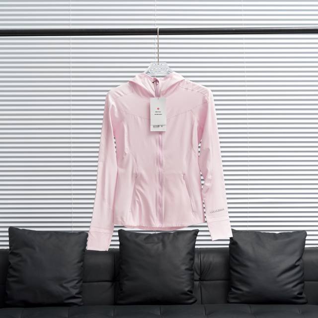 工厂P直供 Lululemon丨露露乐檬Mist Over Windbreaker纯色修身女款防晒服 配色：黑色 白色 粉末蓝 粉色 尺码：2 4 6 8