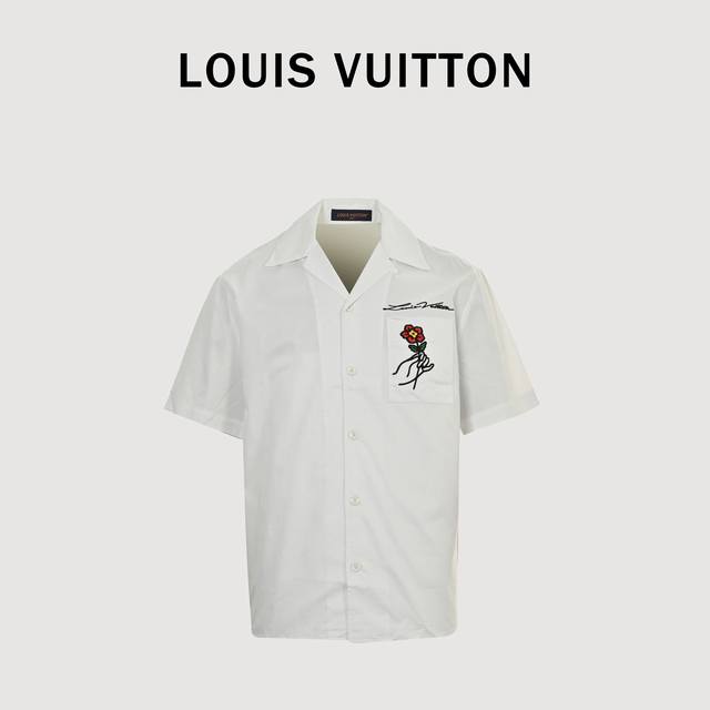Louis Vuitton 路易威登 Lv 25Ss 花朵刺绣短袖衬衫 原版专柜8850购入 面料也是非常薄支数很高 也是定做了同规格的面料 由于使用氧化原版已