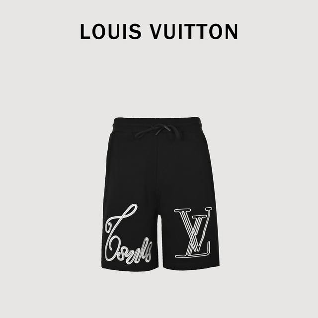 Louis Vuitton 路易威登 24Ss 刺绣大字母Logo短裤 专柜大裤脚版型 380克洗水纯棉毛圈面料，手感舒适。 裤角标志性Logo刺绣工艺，简洁百