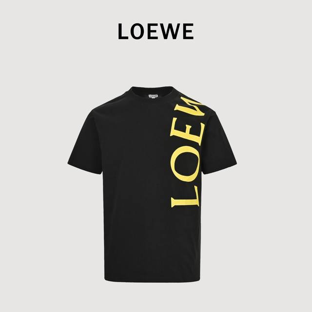 Loewe 罗意威 25Ss 字母大Logo印花短袖 面料采用240克重精梳棉，定制1*1螺纹，成衣两遍水洗处，面料舒适亲肤无异感，定制定染面料， 纺织密度高，
