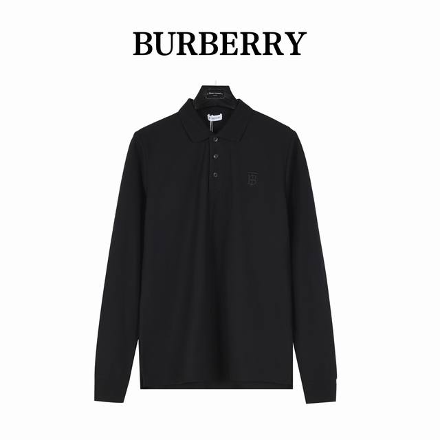 Burberry 巴宝莉 经典Tb刺绣字母翻领长袖Polo衫 采用定制面料。添加杜邦公司Sorona 索罗娜 材料，亲肤性好、长效抗菌、防螨，更耐洗，棉线经过反