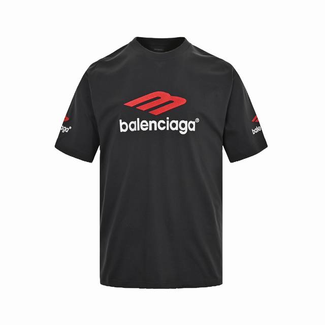 Balenciaga 巴黎世家 23Ss 3M刺绣字母水洗短袖 原版 10,700购入开发、精纺透气棉质面料对色定染 采用特定重磅16S精棉平纹针织面料，230