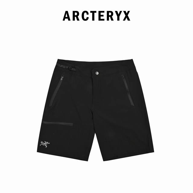 Arcteryx始祖鸟 Gamma Lightweight Short 9 纯色Logo刺绣系扣直筒夏季中腰休闲短裤 Gamma软壳短裤 男女同款 Arcter