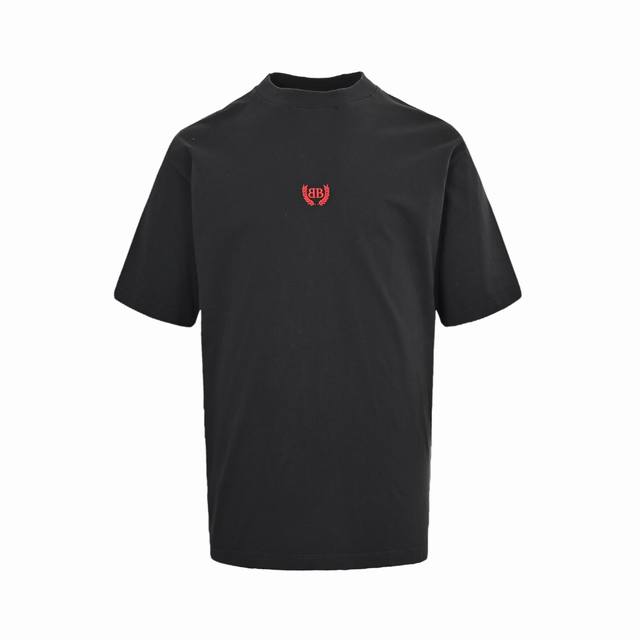 Balenciaga 巴黎世家 25Ss 麦穗双B红标刺绣水洗短袖 No.1的质量真正天花板品质，正确260G定织定染双纱面料柔软舒适，成衣洗水定染螺纹无色差不