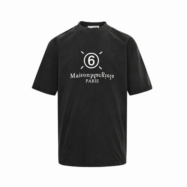 Maison Margiela 马吉拉 25Ss 水洗字母短袖 面料定织定染280G32支双纱面料，宽幅领口螺纹300G1*1全棉螺纹，久穿不变形，面料从买纱纺