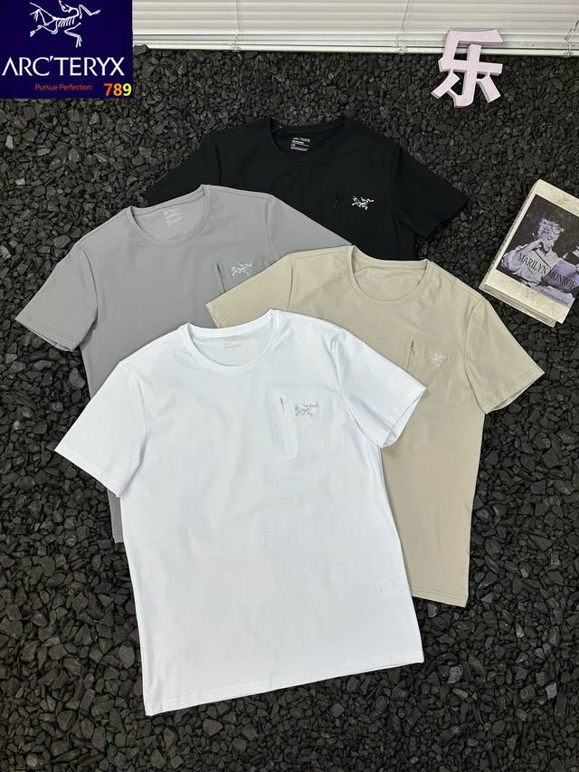 Arcteryx 始祖鸟男士吸汗透气冰丝速干户外运动纯色休闲时尚百搭冰丝短袖T恤 - 还在为户外运动时的闷热出汗烦恼？Arcteryx始祖鸟男士冰丝速干短袖T恤